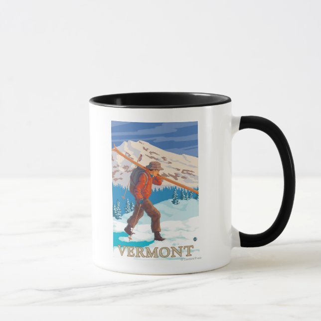 VermontSkier Carrying Skis Mug (Right)