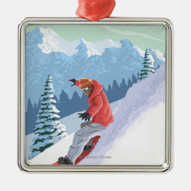 VermontSnowboarder Scene Metal Tree Decoration (Front)