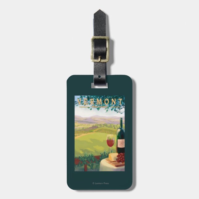 VermontWine Country Scene Luggage Tag (Front Vertical)