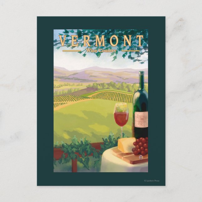 VermontWine Country Scene Postcard (Front)