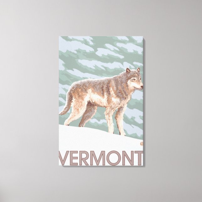 VermontWolf Scene Canvas Print (Front)