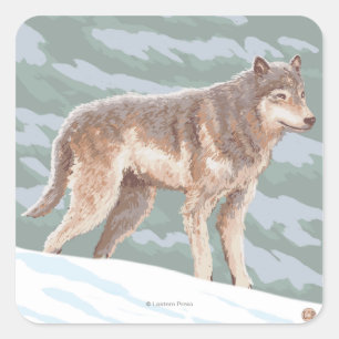 VermontWolf Scene Square Sticker