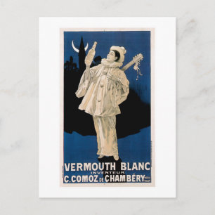 Vermouth Blanc Vintage Drink Ad Art Postcard