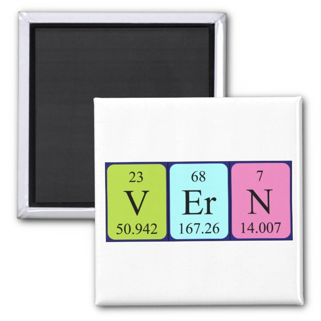 Vern periodic table name magnet (Front)