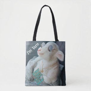 Vern the Prince of a  Lamb Riding Shotgun  Tote Bag