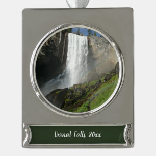 Vernal Falls I in Yosemite National Park Silver Plated Banner Ornament