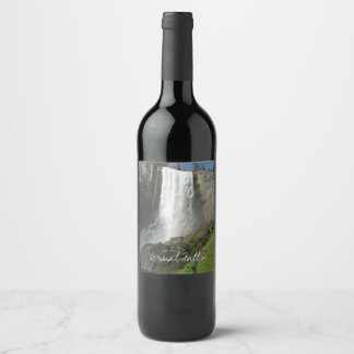 Vernal Falls I in Yosemite National Park Wine Label