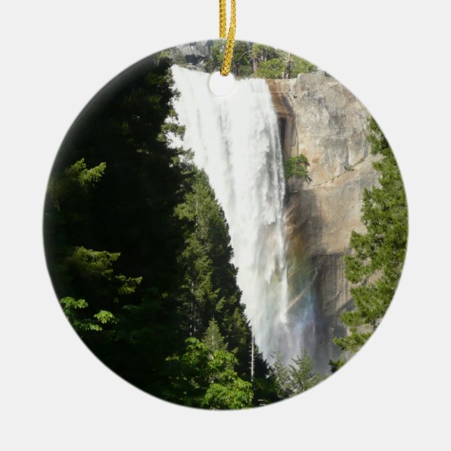 Vernal Falls II in Yosemite National Park Ceramic Tree Decoration (Front)
