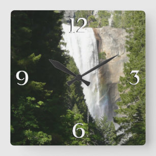 Vernal Falls II in Yosemite National Park Square Wall Clock