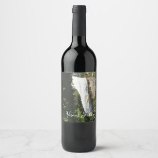 Vernal Falls II in Yosemite National Park Wine Label