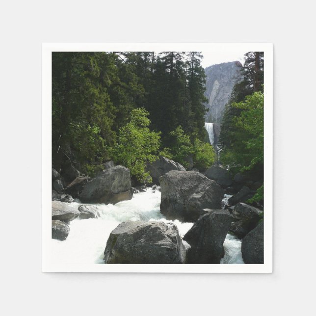 Vernal Falls in the Distance at Yosemite Napkin (Front)