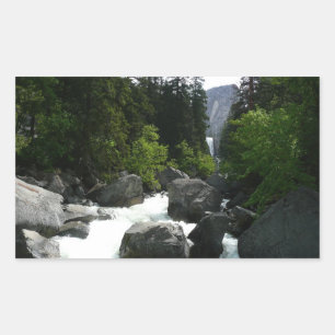 Vernal Falls in the Distance at Yosemite Rectangular Sticker
