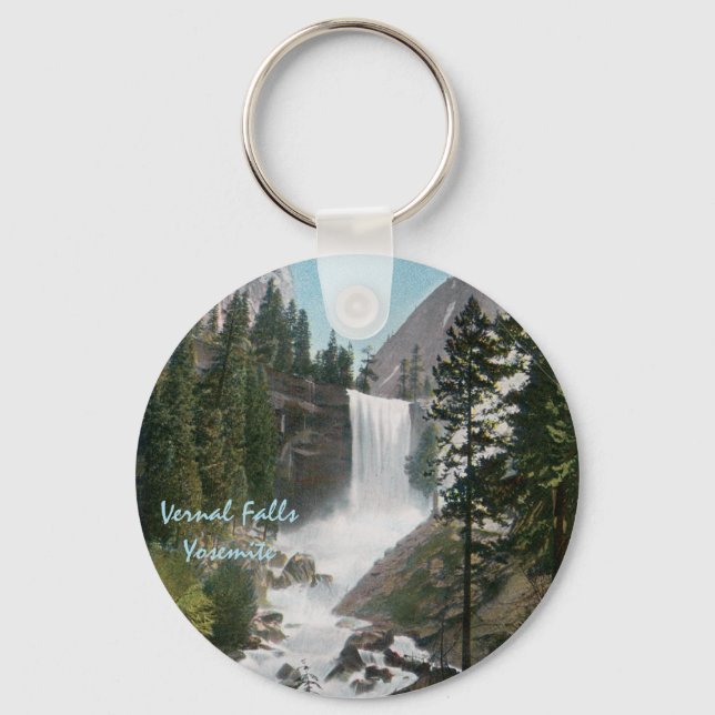 Vernal Falls Vintage Yosemite Keychain (Front)