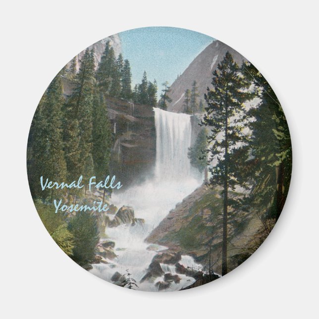 Vernal Falls Vintage Yosemite Magnet (Front)