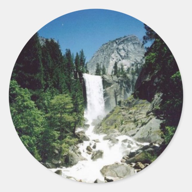Vernal Falls- Yosemite Classic Round Sticker (Front)