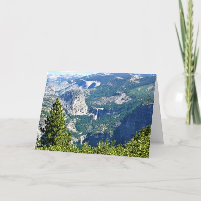 Vernal & Nevada Falls from Glacier Point, CA Card (Front)