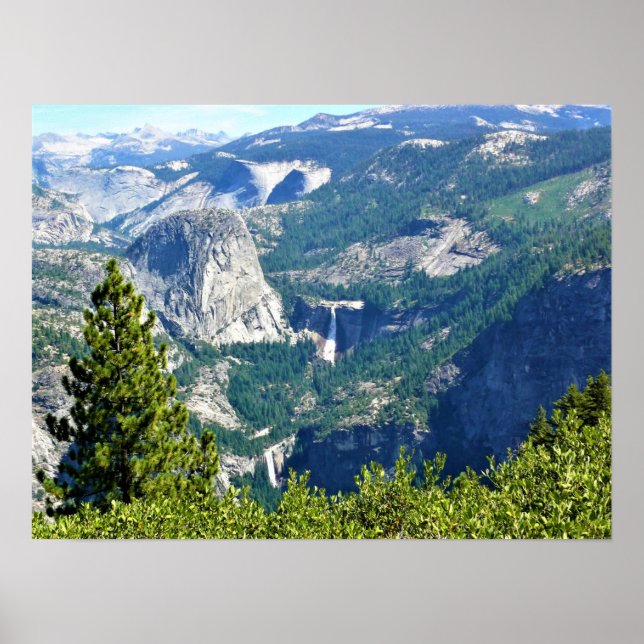 Vernal & Nevada Falls from Glacier Point, CA Poster (Front)