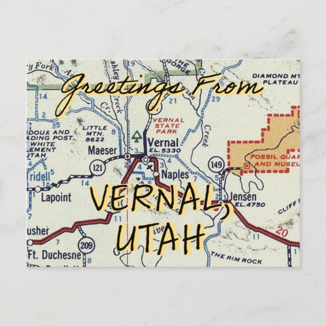 Vernal Utah Postcard (Front)