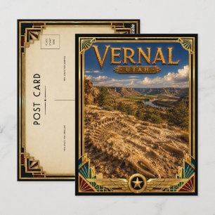 Vernal Utah Vintage Art Deco Golden Age Postcard