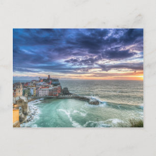 Vernazza at sunset, Italy Postcard