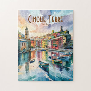 Vernazza Cinque Terre Italy Watercolor Custom Jigsaw Puzzle