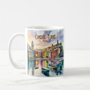 Vernazza Cinque Terre Italy Watercolor Custom Text Coffee Mug