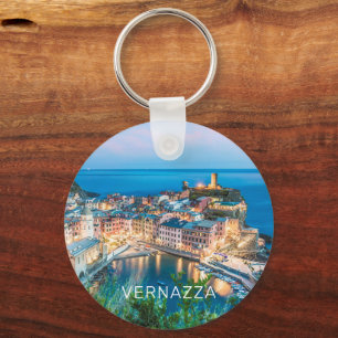 Vernazza Cinque Terre La Spezia Italy Panorama Key Ring
