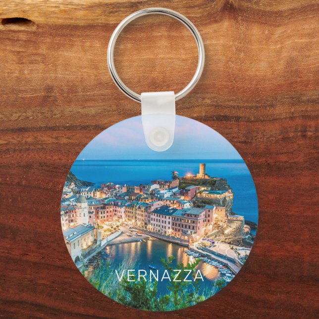 Vernazza Cinque Terre La Spezia Italy Panorama Key Ring (Front)