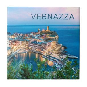 Vernazza Cinque Terre La Spezia Italy Panorama Tile