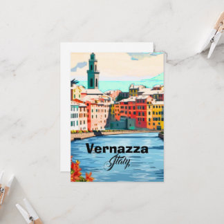 Vernazza Cinque Terre postcard, Italy postcard, Tr Invitation