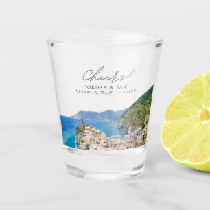 Vernazza Photo Wedding Favour Cheers Shot Glass