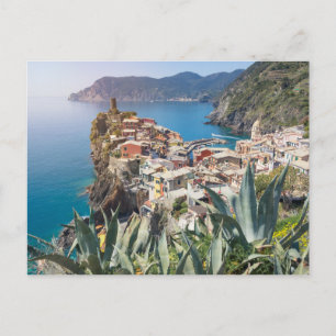Vernazza town in the Cinque Terre Postcard