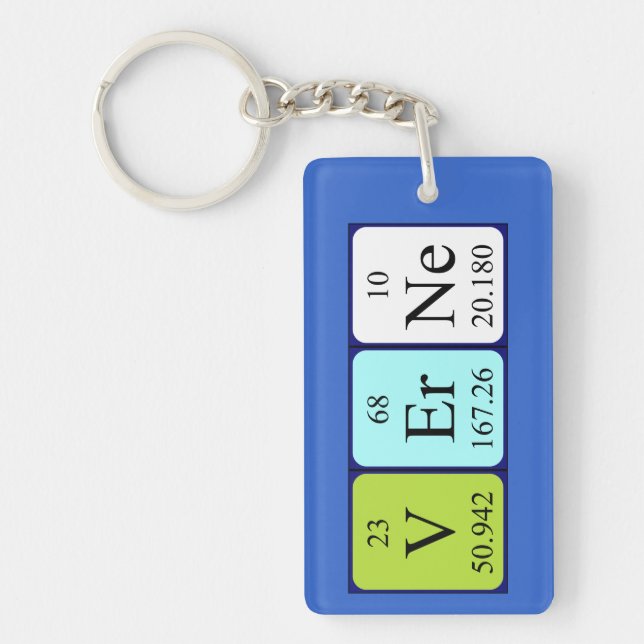 Verne periodic table name keyring (Front)