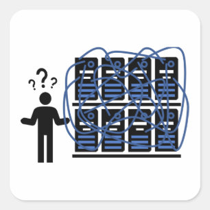 Vernetztes Rechenzentrum mit verwirrter IT-Technik Square Sticker