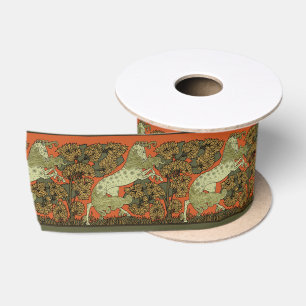 Verneuil Art Nouveau Horse: Vintage Equestrian Satin Ribbon