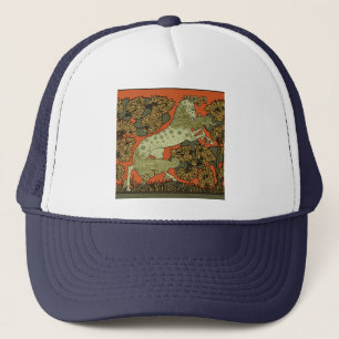 Verneuil Art Nouveau Horse: Vintage Equestrian Trucker Hat