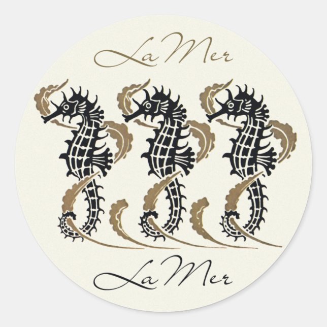 Verneuil Art Nouveau Seahorse Stickers (Front)