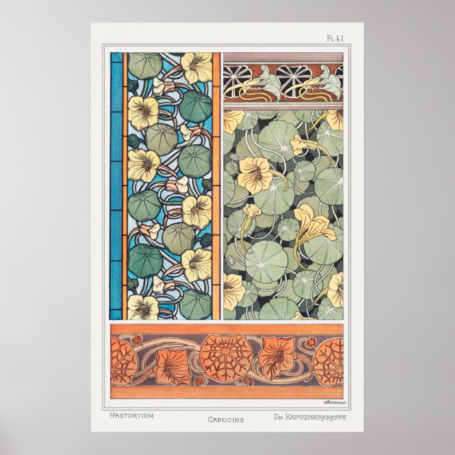 Verneuil, Capucine, Plant, Vintage Style Poster (Front)