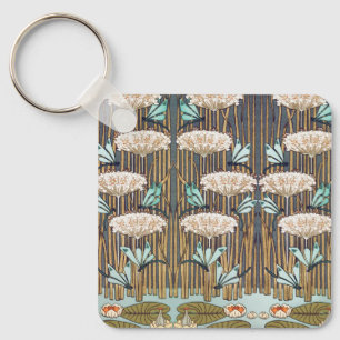 Verneuil Dragonfly Water Lily Art Nouveau: Vintage Key Ring