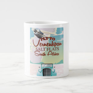 Verneukpan Salt Flats South Africa travel poster Large Coffee Mug