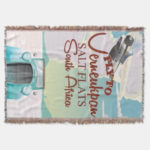 Verneukpan Salt Flats South Africa travel poster Throw Blanket