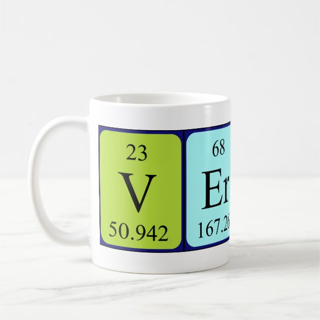 Vernice periodic table name mug (Left)
