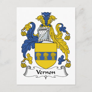 Vernon Family Crest Postcard