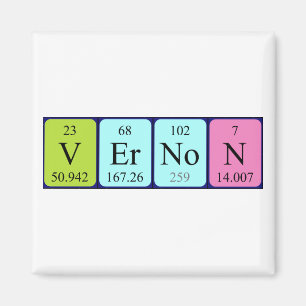 Vernon periodic table name magnet