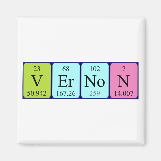 Vernon periodic table name magnet (Front)