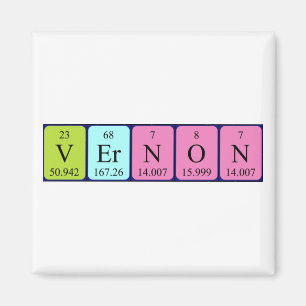 Vernon periodic table name magnet