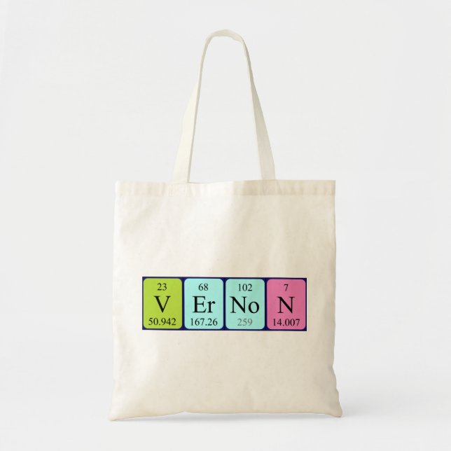 Vernon periodic table name tote bag (Front)