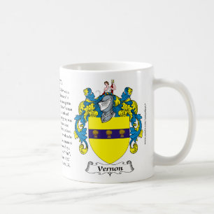 Vernon, the Origin, the Meaning and the Crest Coffee Mug