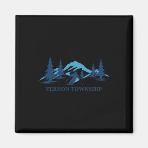 Vernon Township New Jersey Ski Resort Skiing Skier Magnet