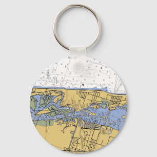 Vero Beach FL Nautical Harbour Chart Keychain